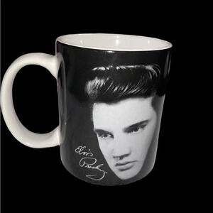 Elvis Presley Coffee Mug with Young Elvis Silver Buffalo LLC Black White Cup